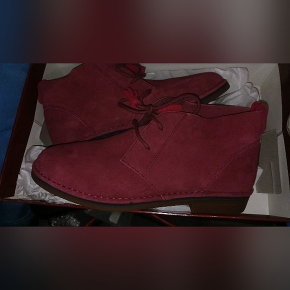 Hush Puppies Women's Cyra Catelyn Boots 5490-603 Dk Red Suede NIB Sz US10/EU42 - Picture 8 of 12